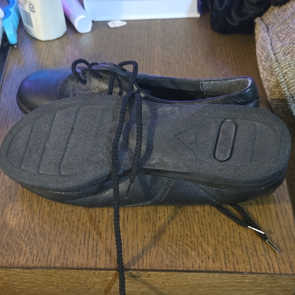 Softspots Women's Black Lace-Up Shoes - Picture 2 of 6
